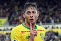 FILE - In this his file photo taken on Nov. 4, 2018, Argentine soccer player, Emiliano Sala, of ...
