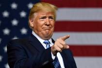 President Donald Trump arrives to speaks Tuesday, Aug. 13, 2019, during a visit to the Pennsylv ...