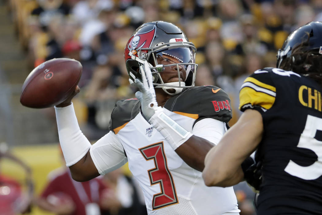 Tampa Bay Buccaneers quarterback Jameis Winston (3) looks to pass the ball during the first hal ...