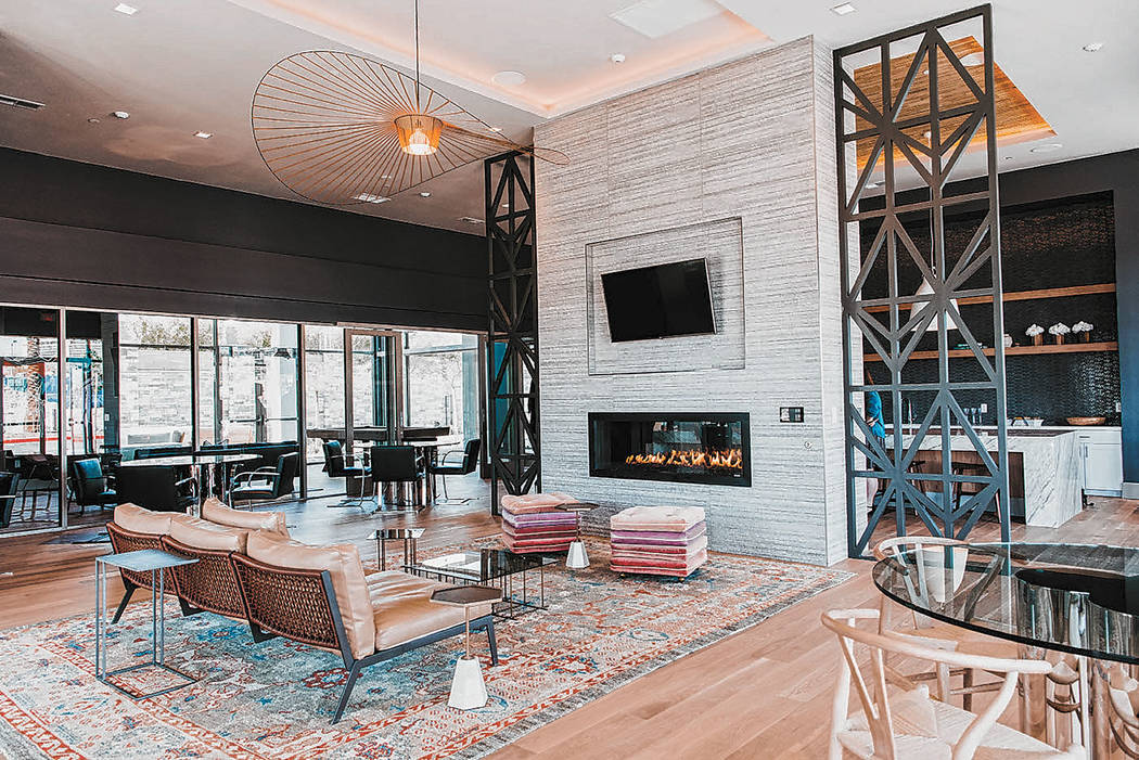 The clubhouse at the new luxury apartments at Tanager in Downtown Summerlin is ready for the co ...