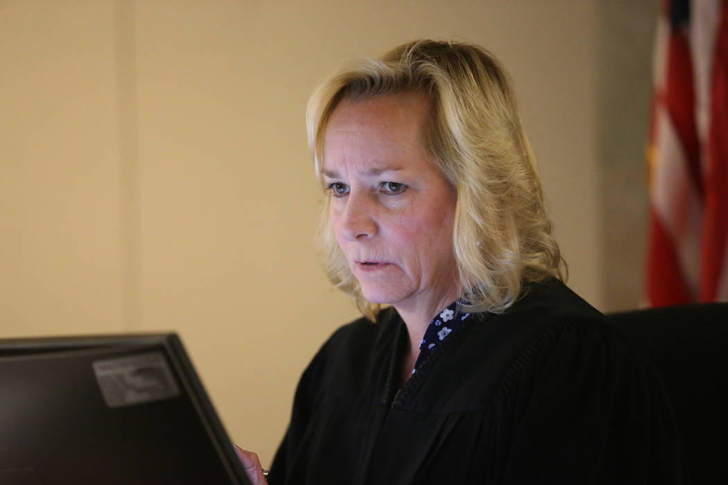 Judge Ann Zimmerman speaks during the initial court appearance for Antonio Antunez, charged wit ...