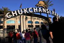 This Sept. 18, 2015 photo shows fans arrive at Chukchansi Park in Fresno, Calif., for a minor-l ...