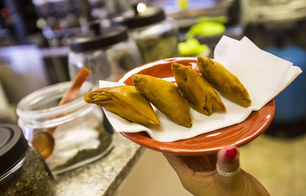Samosas at Java Tree at Flamingo Road and Decatur Boulevard in Las Vegas on Thursday, Aug. 15, ...