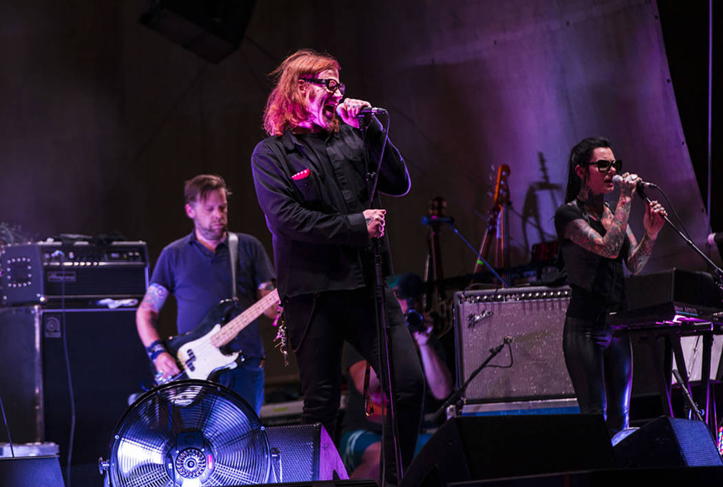 Mark Lanegan performs at the beach stage during the Psycho Las Vegas music festival at Mandalay ...