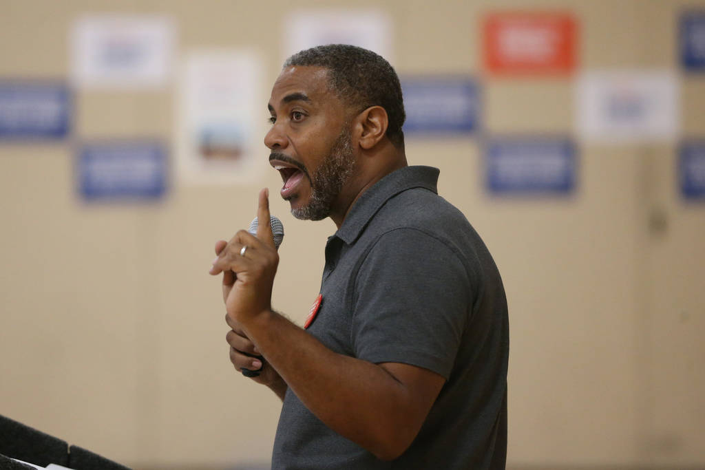 U.S. Rep. Steven Horsford, D-Las Vegas, speaks during an event by the Nevada chapter of Moms De ...