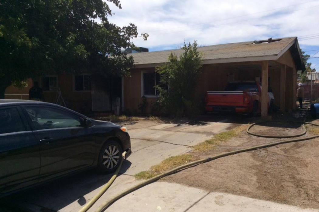 A fire that began on the patio damages a home Sunday, Aug. 18, 2019, on the 2300 block of Willo ...