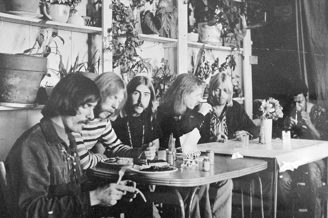 FILE - In this undated file photo, members of the Allman Brothers Band, from left, Dickey Betts ...