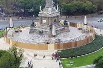 Mexican officials cordon off the iconic Angel of Independence monument a day after protesters d ...