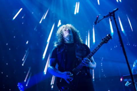 Fredrik Akesson, of Opeth, performs at the Mandalay Bay Events Center during the Psycho Las Veg ...