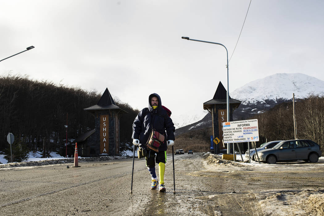 Venezuelan Yeslie Aranda, 57, makes good on his promise to travel throughout South America with ...