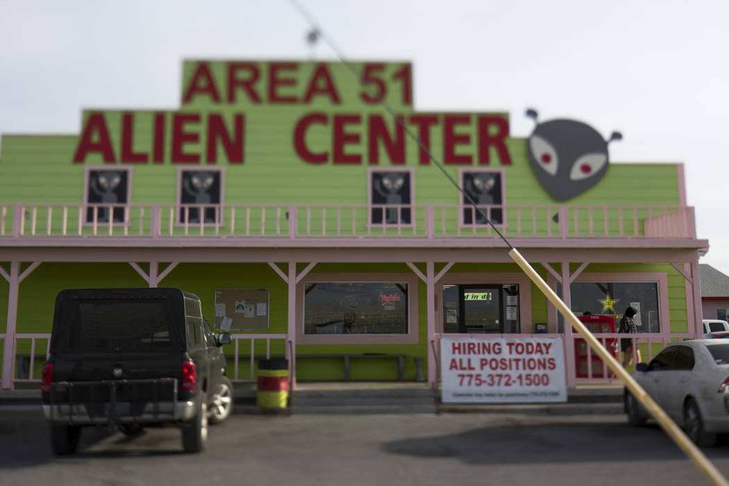The Area 51 Alien Center in Amargosa Valley, Nevada, about 90 miles north of Las Vegas, Friday, ...