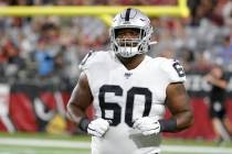 Oakland Raiders nose tackle Anthony Rush (60) during an an NFL preseason football game against ...