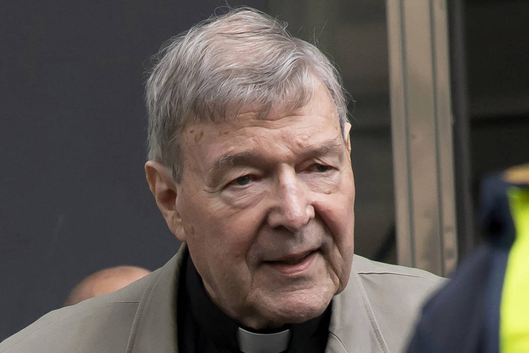 FILE - In this Feb. 26, 2019, file photo, Cardinal George Pell arrives at the County Court in M ...