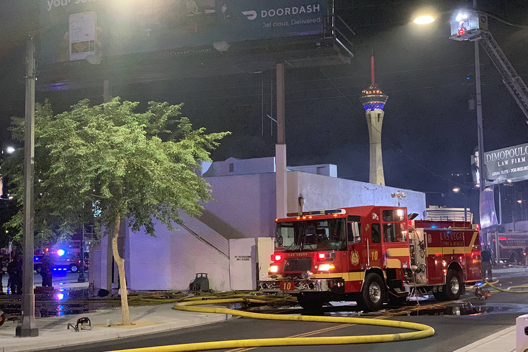 Crews respond to a fire Tuesday, Aug. 20, 2019, on the 1000 block of Main Street in downtown La ...