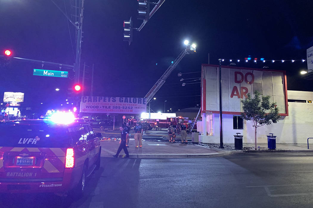 Crews respond to a fire Tuesday, Aug. 20, 2019, on the 1000 block of Main Street in downtown La ...