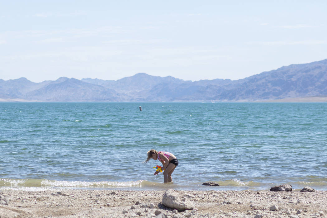 Girl Scout Gemma "Zo" Brown, 7, plays in the water at Boulder Beach at the Lake Mead National R ...