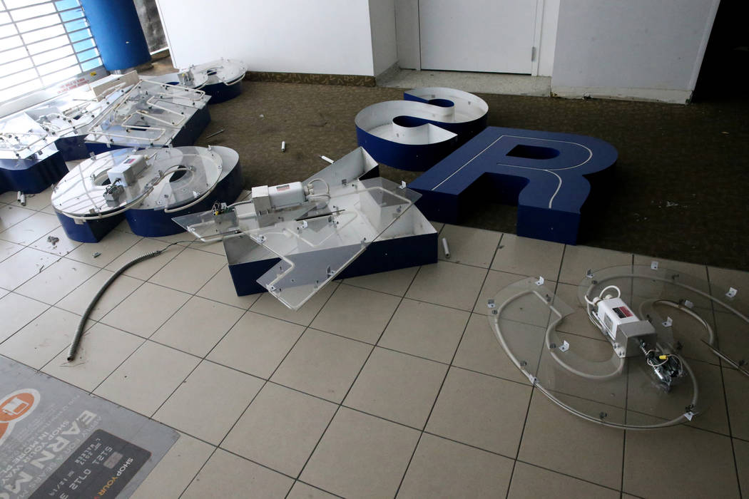 Letters from the former Sears store is shown inside the closed store at the Boulevard Mall in L ...