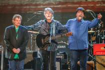 FILE - This April 6, 2017 file photo shows Jeff Cook, from left, Randy Owen and Teddy Gentry, f ...
