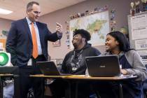 Clark County School District Superintendent Jesus F. Jara, left. (Benjamin Hager Las Vegas Revi ...