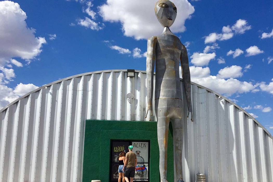 Visitors enter the Alien Research Center along the Extraterrestrial Highway in Hiko. (Christoph ...