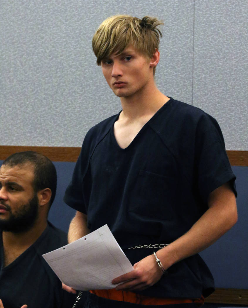 Cody Pomeroy, charged with making threats against Desert Oasis High School, appears in court at ...