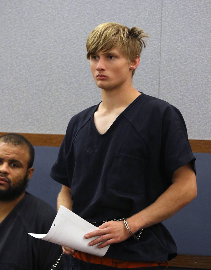 Cody Pomeroy, charged with making threats against Desert Oasis High School, appears in court at ...