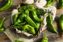 Raw Green Spicy Hatch Peppers in a Basket. (Getty Images)