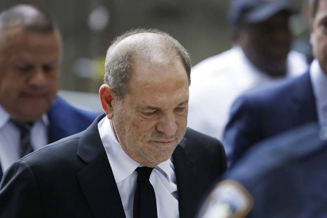Harvey Weinstein arrives in court, Monday, Aug. 26, 2019, in New York. Weinstein's lawyers want ...