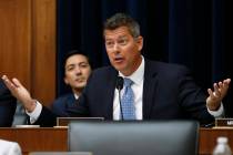 FILE - In this July 18, 2018, file photo, Rep. Sean Duffy, R-Wisc., asks a question of Federal ...