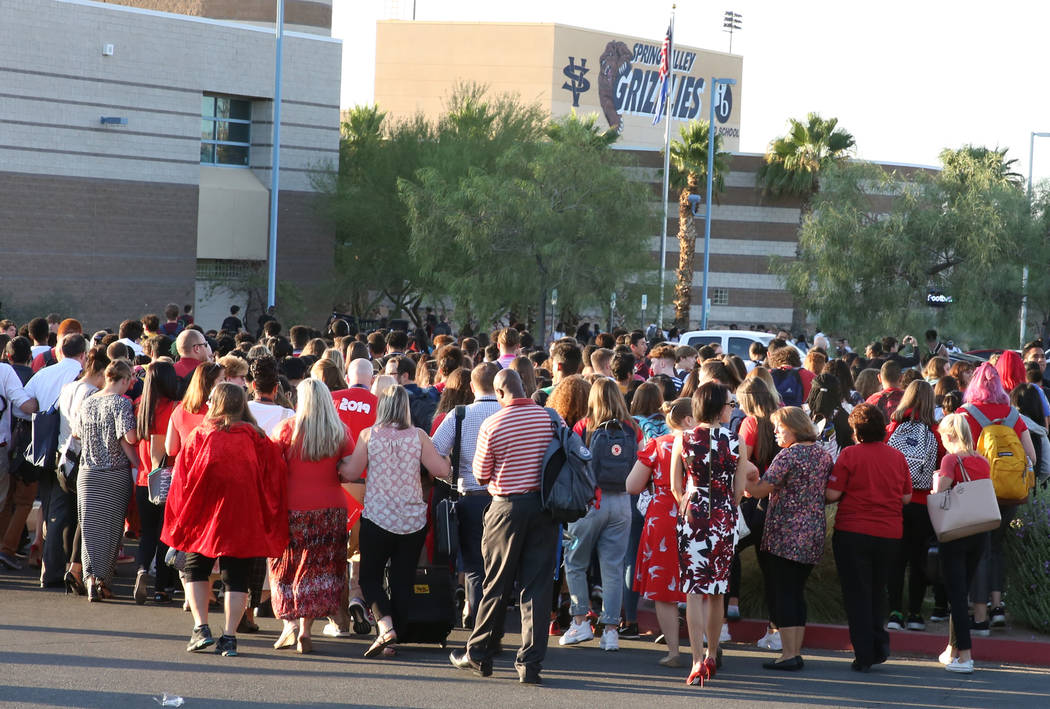 Teachers and administrators at Spring Valley High School staged a protest to demand appropriate ...