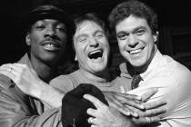 Robin Williams, center, takes time out from rehearsal at NBC's Saturday Night Live with cast me ...