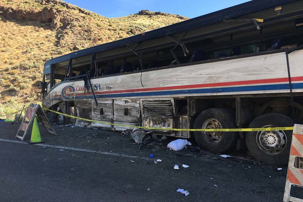 Two people were killed after a semitractor-trailer crashed head-on into a bus Saturday, Aug. 24 ...