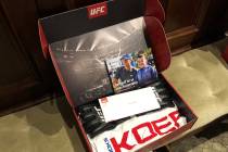 A custom UFC gift box featuring a letter from president Dana White that served as an invitation ...