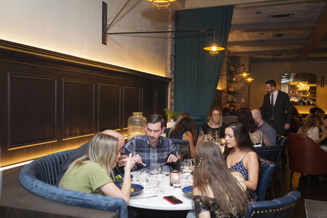 Guests dine during the recreation of the Vegans, Baby James Beard Dinner, hosted at Catch Las V ...