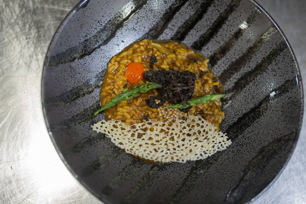Arroz meloso con setas bomba Rice with morel and chanterelle mushrooms by Chef Oscar Amador of ...