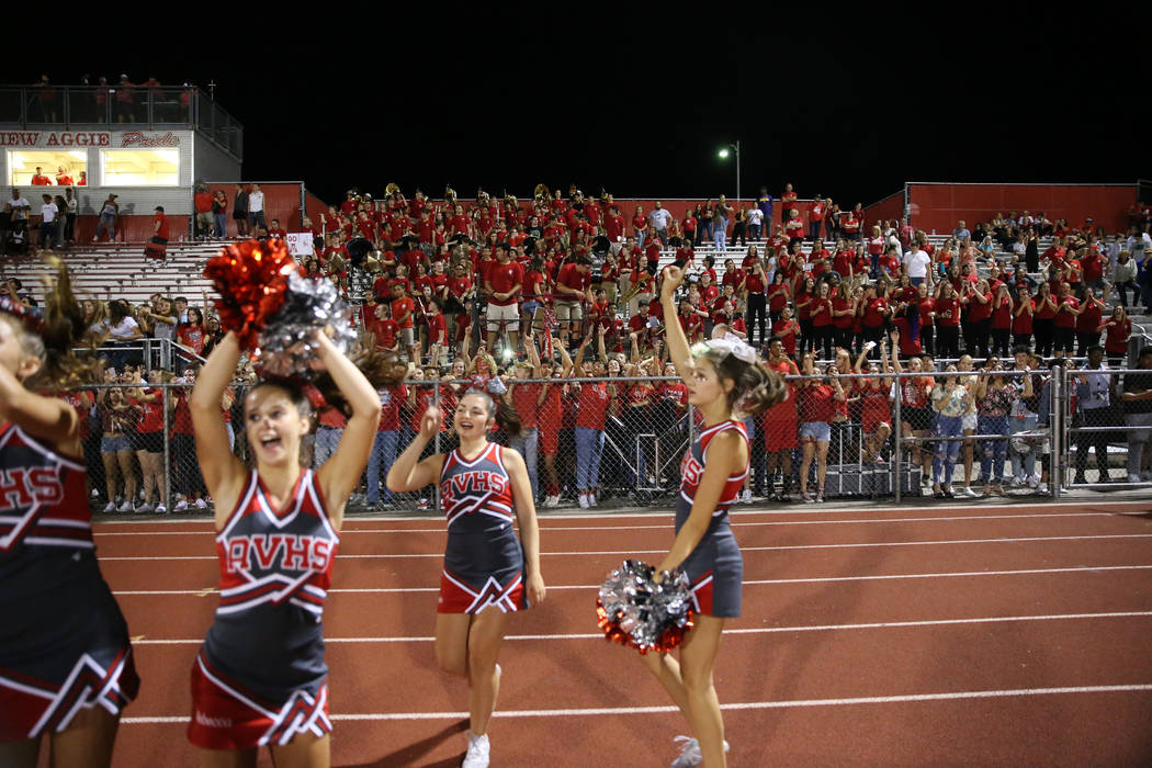 Arbor View fans watch the last play of the game against American Fork in the fourth quarter of ...