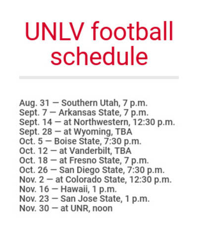 UNLV football schedule