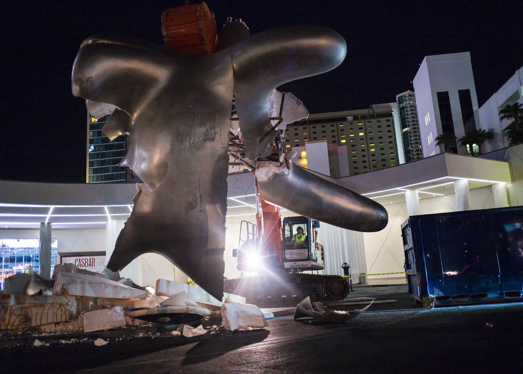 The "Sam by Starck" statue at the SLS Las Vegas is demolished ahead of the resort's transition ...