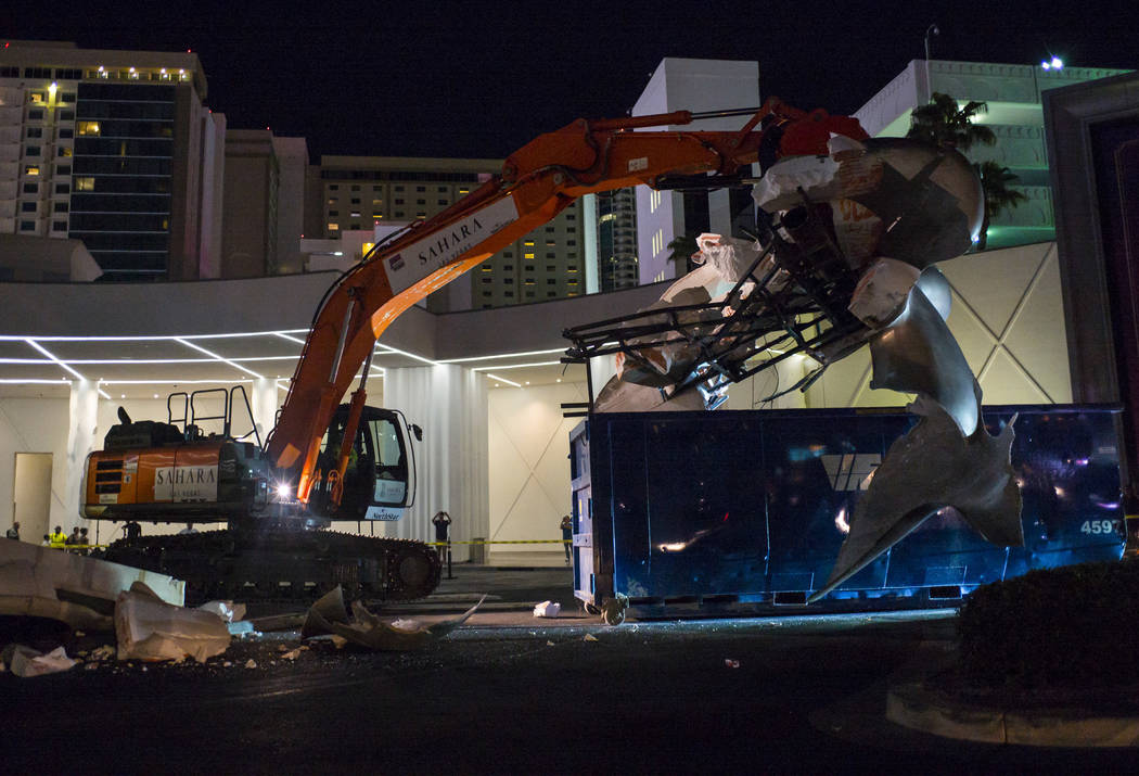 The "Sam by Starck" statue at the SLS Las Vegas is demolished ahead of the resort's transition ...