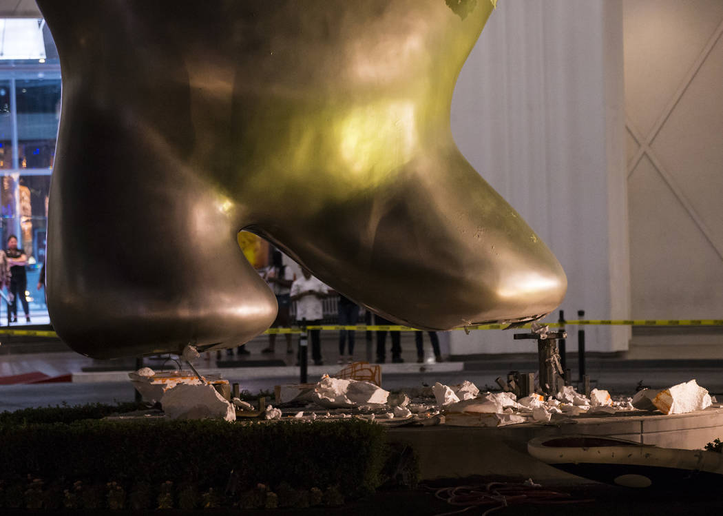 The "Sam by Starck" statue at the SLS Las Vegas is demolished ahead of the resort's t ...