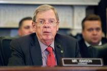 In a Sept. 26, 2018, file photo, Sen. Johnny Isakson, R-Ga., speaks during a hearing of the Sen ...