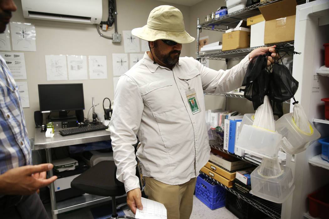 Ignacio Leycegui, an environmental health specialist for the Southern Nevada Health District, s ...