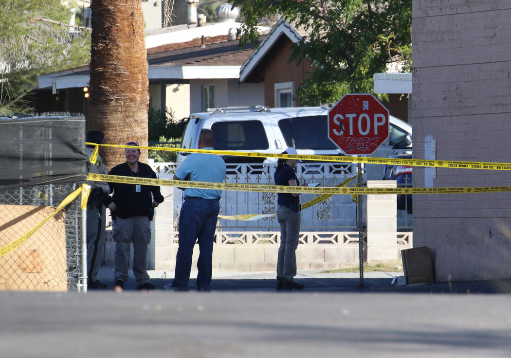 Las Vegas police investigate after a woman was killed with a sledgehammer on the 1000 block of ...