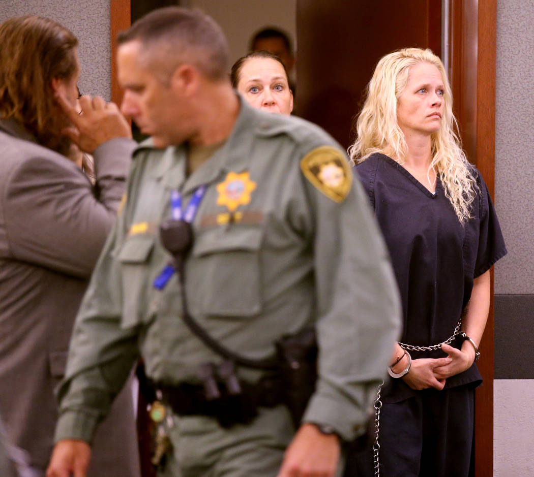 Korey Hooper, right, and Norma Snyder in court at the Regional Justice Center in Las Vegas for ...