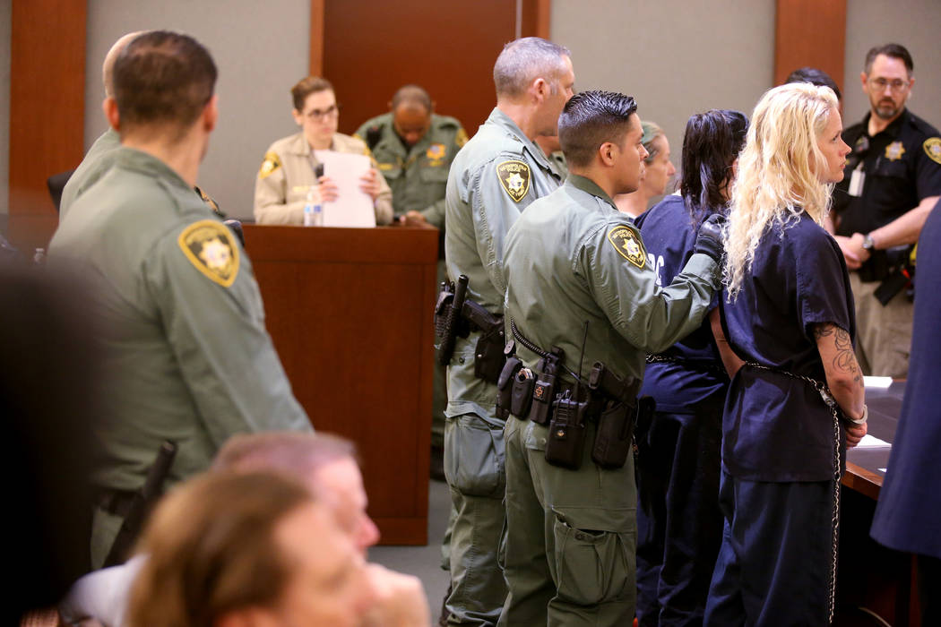 Korey Hooper, from right, Norma Snyder and Dorothy "Dot" Mitchell appear in court at ...