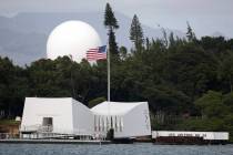 FILE - This Dec. 27, 2016 file photo shows the USS Arizona Memorial at Joint Base Pearl Harbor- ...