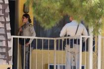 Las Vegas police investigate a woman's death following a domestic disturbance at Siegel Suites ...