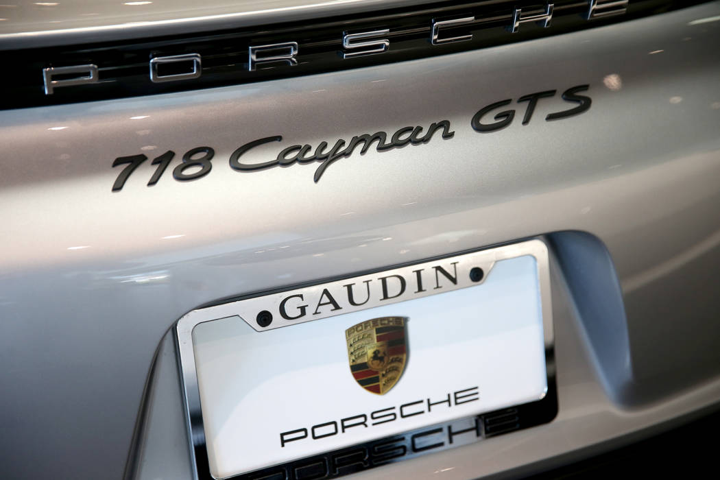 A 718 Cayman GTS Porsche at Gaudin Porsche in Las Vegas Friday, Aug. 30, 2019. Porsche is expan ...