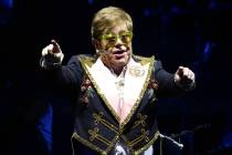Elton John performs onstage during his "Farewell Yellow Brick Road" final tour at Mad ...