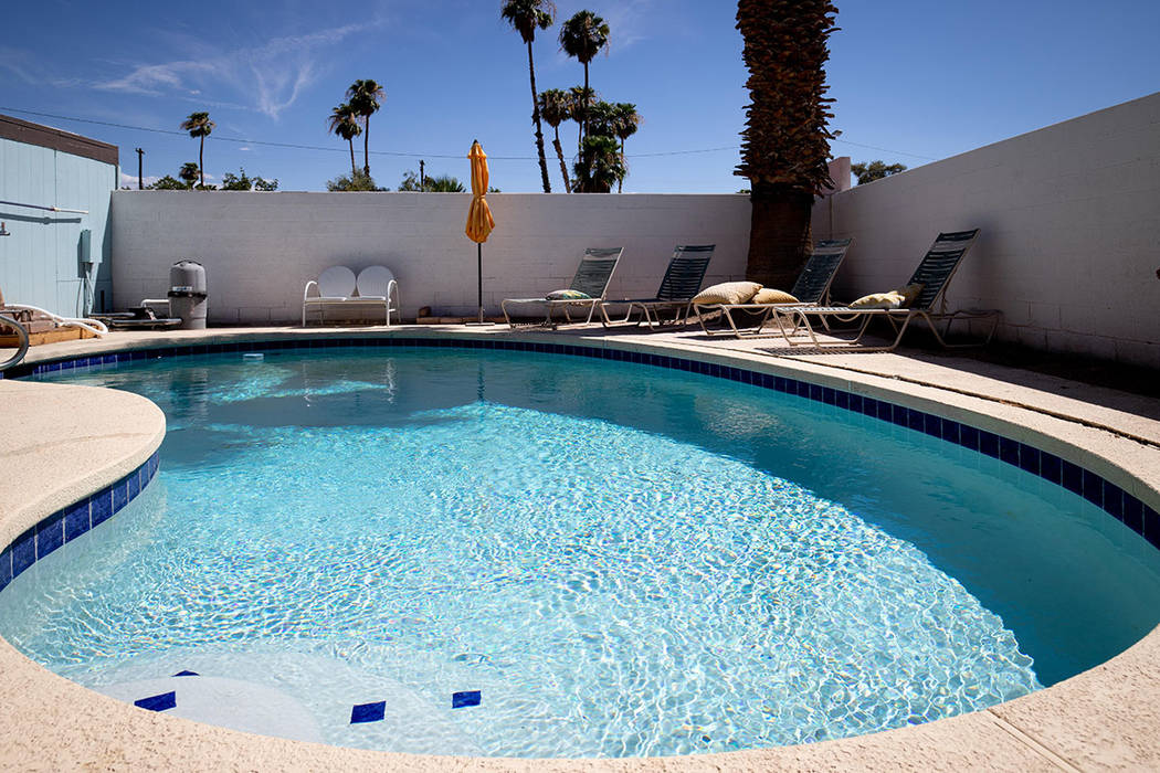 Even the pool has a midcentury vibe. (Tonya Harvey/Real Estate Millions)